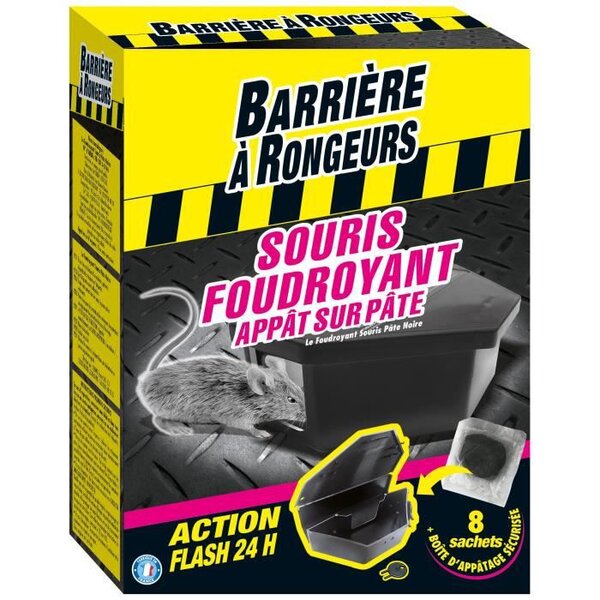 Souris foudroyant - Appât sur pâte 80 g avec boîte appât intégrée