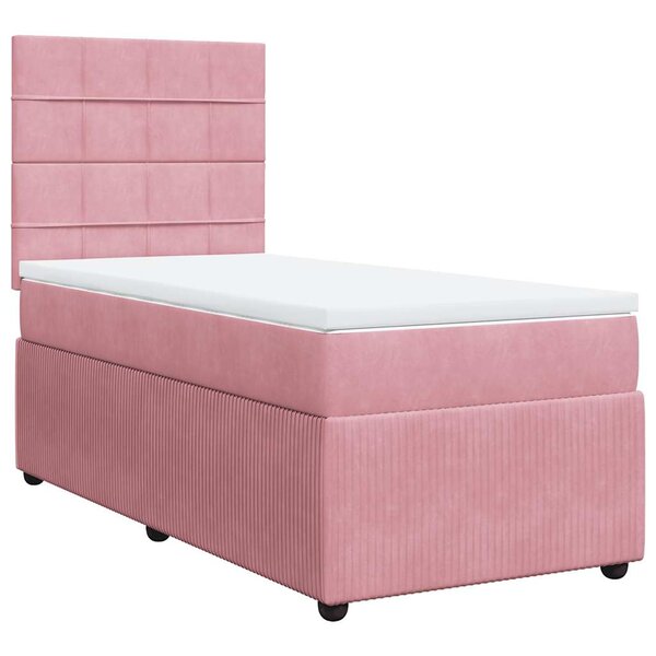 vidaXL Sommier à lattes de lit et matelas Rose 80x200 cm Velours