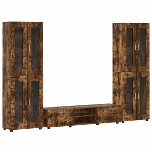 vidaXL Ensemble meuble TV FLORIN Chêne fumé Bois d'ingénierie