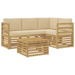 vidaXL Ensemble de canapés d'extérieur 5 pc Blanc et Beige Polyester