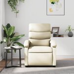 vidaXL Fauteuil inclinable Crème Similicuir