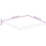 vidaXL Dessus de table 40x40x2 5 cm bord vif bois massif manguier brut