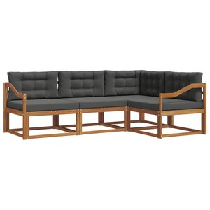 vidaXL Ensemble de canapés d'extérieur 4 pc Naturel et Anthracite