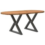 vidaXL Table à manger marron clair bois de chêne massif ovale