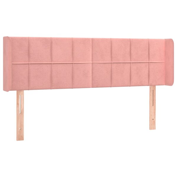 vidaXL Tête de lit avec oreilles Rose 147x16x78/88 cm Velours