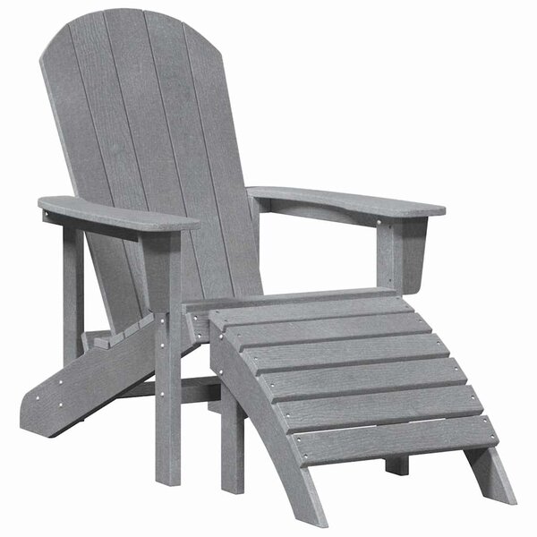 vidaXL Chaise Adirondack Gris clair 74 x 82 x 92cm Plastique