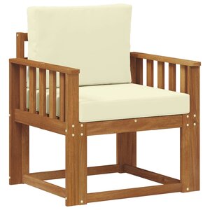 vidaXL Canapé d’extérieur Bois d'acacia massif et polyester Naturel