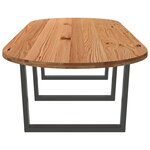 vidaXL Table à manger marron clair bois de chêne massif ovale