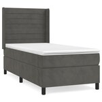 vidaXL Sommier à lattes de lit et matelas Gris foncé 90x190 cm Velours