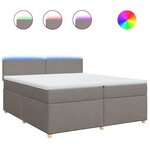 vidaXL Sommier à lattes de lit avec matelas Taupe 200x200 cm Tissu