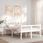 vidaXL Lit pour personne âgée sans matelas blanc bois massif