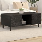 vidaXL Table basse noir 100x54x40 cm bois massif de manguier
