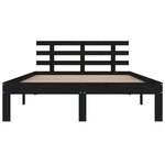 vidaXL Cadre de lit sans matelas noir bois massif 200x200 cm