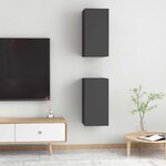 vidaXL Meubles TV 2 Pièces Gris 30 5x30x60 cm Bois d’ingénierie