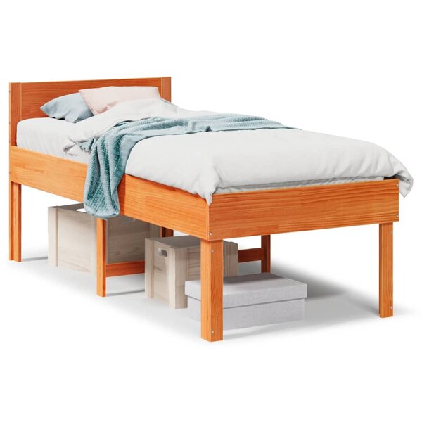 vidaXL Cadre de lit sans matelas cire marron 90x190 cm bois pin massif