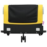 vidaXL Remorque de vélo noir et jaune 45 kg fer
