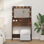 vidaXL Coiffeuse Chêne brun 79 x 41 x 135 cm Bois d'ingénierie