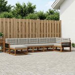 vidaXL Ensemble de canapés d'extérieur 7 pc Naturel et gris clair
