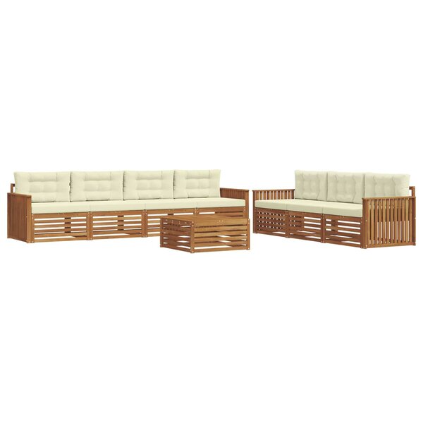vidaXL Ensemble de canapés d'extérieur 8 pc Naturel et Crème