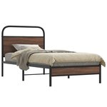 vidaXL Cadre de lit sans matelas 107x203 cm chêne marron