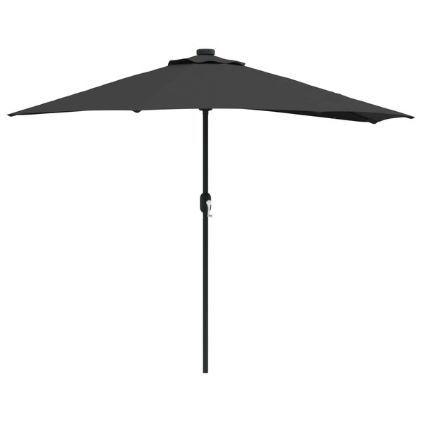 vidaXL Parasol de jardin Noir 294 x 150 x 224 cm Polyester et Acier