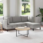 vidaXL Ensemble de meubles pour le salon 4 Pièces Gris clair Tissu