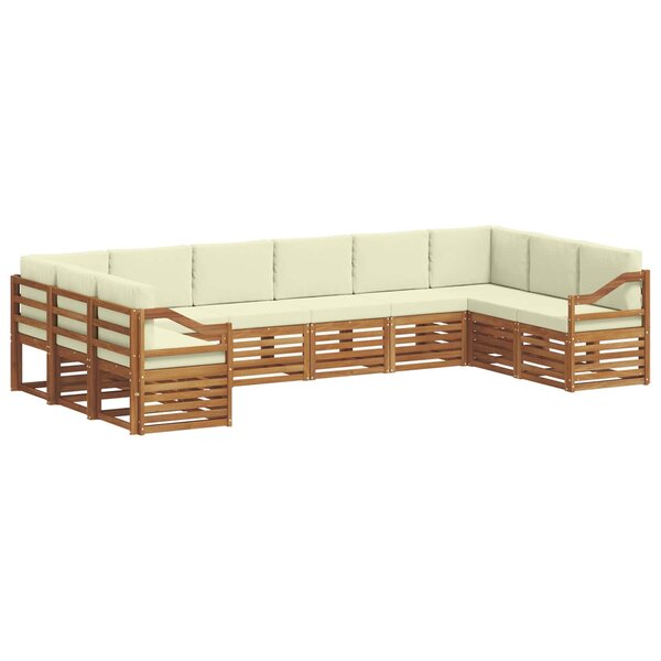 vidaXL Ensemble de canapé d'angle avec coussin 10 Pièces Naturel et Crème