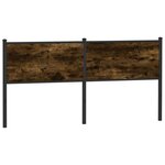 vidaXL Tête de lit chêne fumé 160 cm bois d'ingénierie et acier