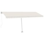 vidaXL Auvent manuel rétractable avec LED 500x350 cm Crème