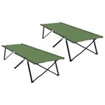 vidaXL Lits de soleil pliants avec sacs de transport 2 Pièces Vert armée 600D Tissu Oxford