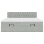vidaXL Cadre de lit ottoman avec matelas gris clair 200x200 cm velours