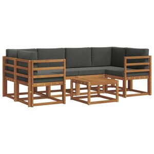 vidaXL Ensemble de canapés d'extérieur 7 pc Naturel et Anthracite