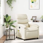 vidaXL Fauteuil de massage inclinable crème similicuir
