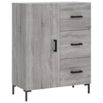 vidaXL Buffet haut Sonoma gris 69 5x34x180 cm Bois d'ingénierie