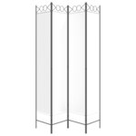 vidaXL Cloison de séparation 4 panneaux Blanc 160x220 cm Tissu