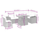 vidaXL Salon de jardin avec coussins 7 Pièces beige résine tressée