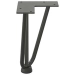vidaXL Pieds en épingle à cheveux pour table basse 4 pièces Anthracite 20 cm Acier massif