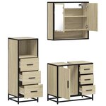 vidaXL Ensemble de meubles de salle de bain 3 Pièces chêne sonoma