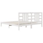 vidaXL Cadre de lit sans matelas blanc 200x200 cm bois massif