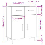 vidaXL Buffet sonoma gris 69 5x34x90 cm bois d'ingénierie