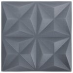 vidaXL Panneaux muraux 3D 24 Pièces 50x50 cm gris origami 6 m²