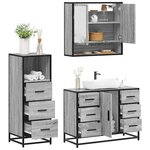 vidaXL Ensemble de meubles de salle de bain 3 Pièces Sonoma gris