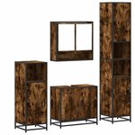 vidaXL Ensemble meubles salle de bain 4 Pièces chêne fumé bois ingénierie