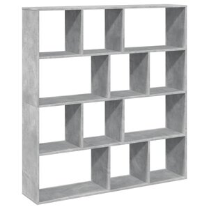 vidaXL Bibliothèque gris béton 132x29x141 5 cm bois d'ingénierie