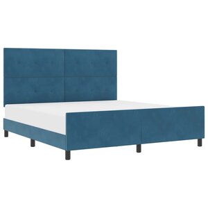 vidaXL Lit à ressorts avec tête de lit Bleu foncé 180 x 200 cm Velours