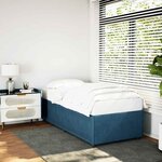 vidaXL Cadre de lit sans matelas bleu 90x190 cm velours