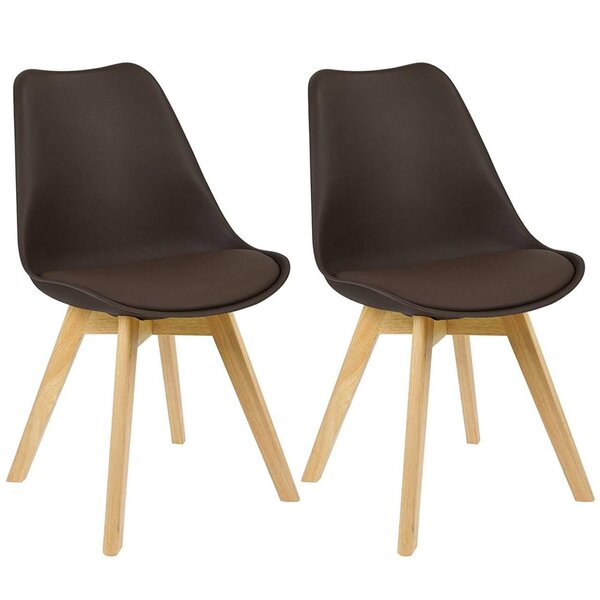 Chaises de cuisine salle à manger 2 pièces marron 19_0000548