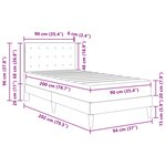 vidaXL Cadre de lit avec matelas Gris clair 90 x 200 cm Tissu