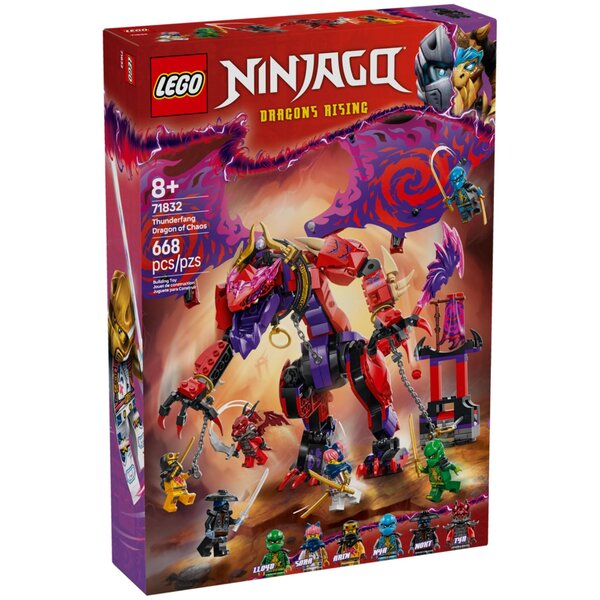 LEGO NINJAGO Croc-de-tonnerre : Dragon du Chaos - Set de Construction 71832 pour Enfants à Partir de 8 Ans