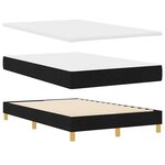 vidaXL Lit à ressorts avec coussin Noir 120 x 190 cm tissu